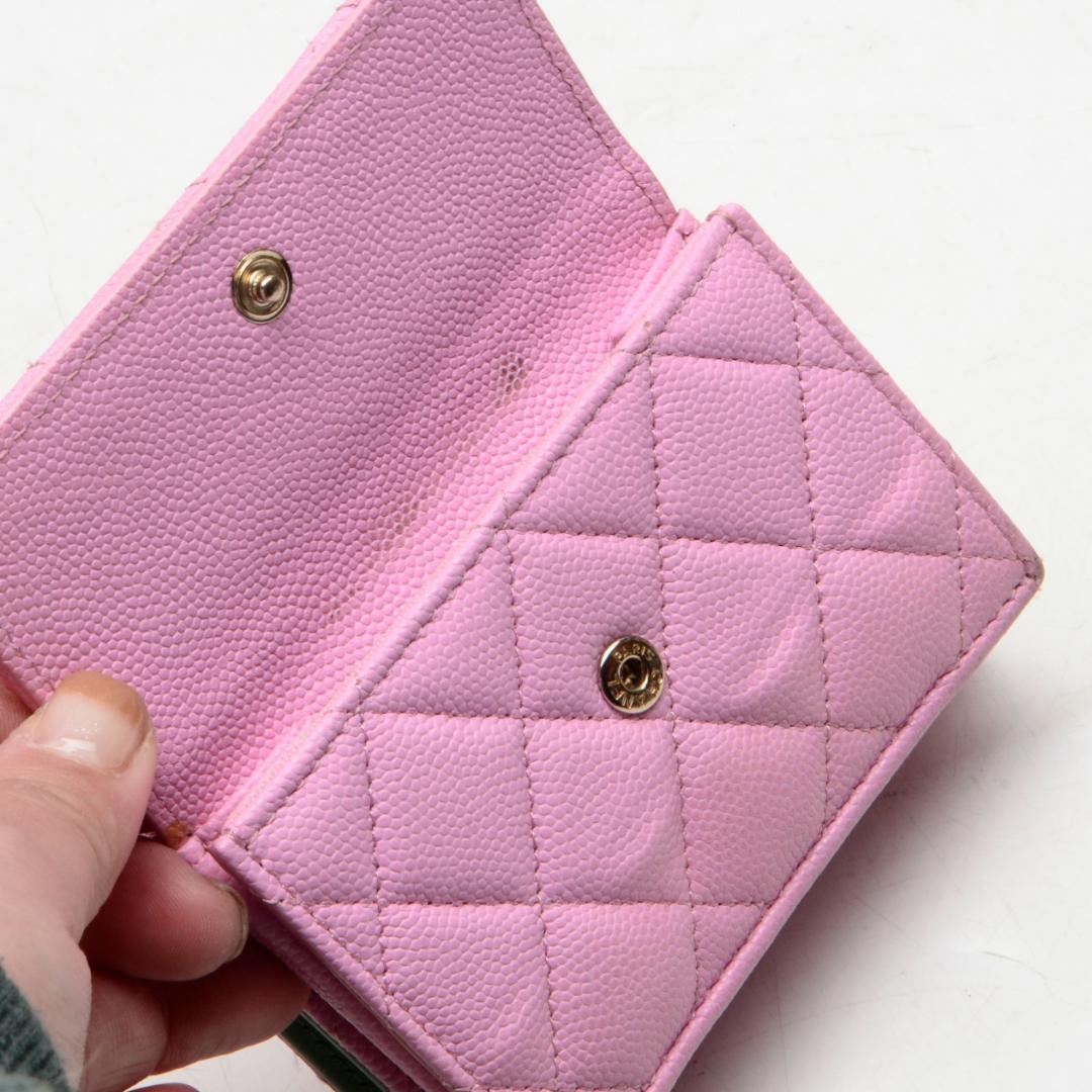L*d様 CHANEL　スモールウォレット　ピンク　ミントグリーン　三つ折り財布