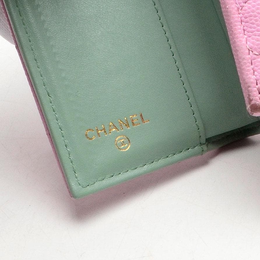L*d様 CHANEL　スモールウォレット　ピンク　ミントグリーン　三つ折り財布