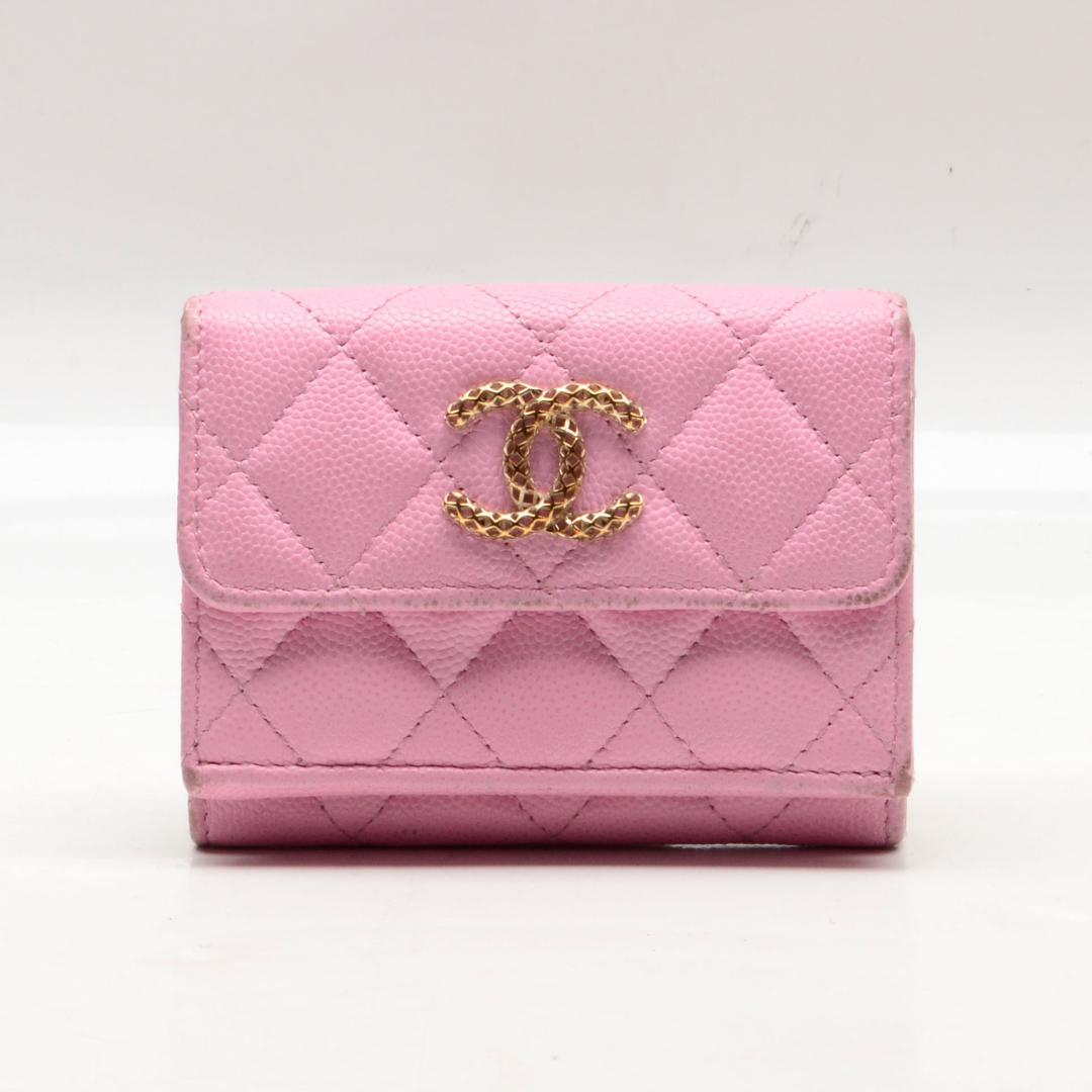 L*d様 CHANEL　スモールウォレット　ピンク　ミントグリーン　三つ折り財布