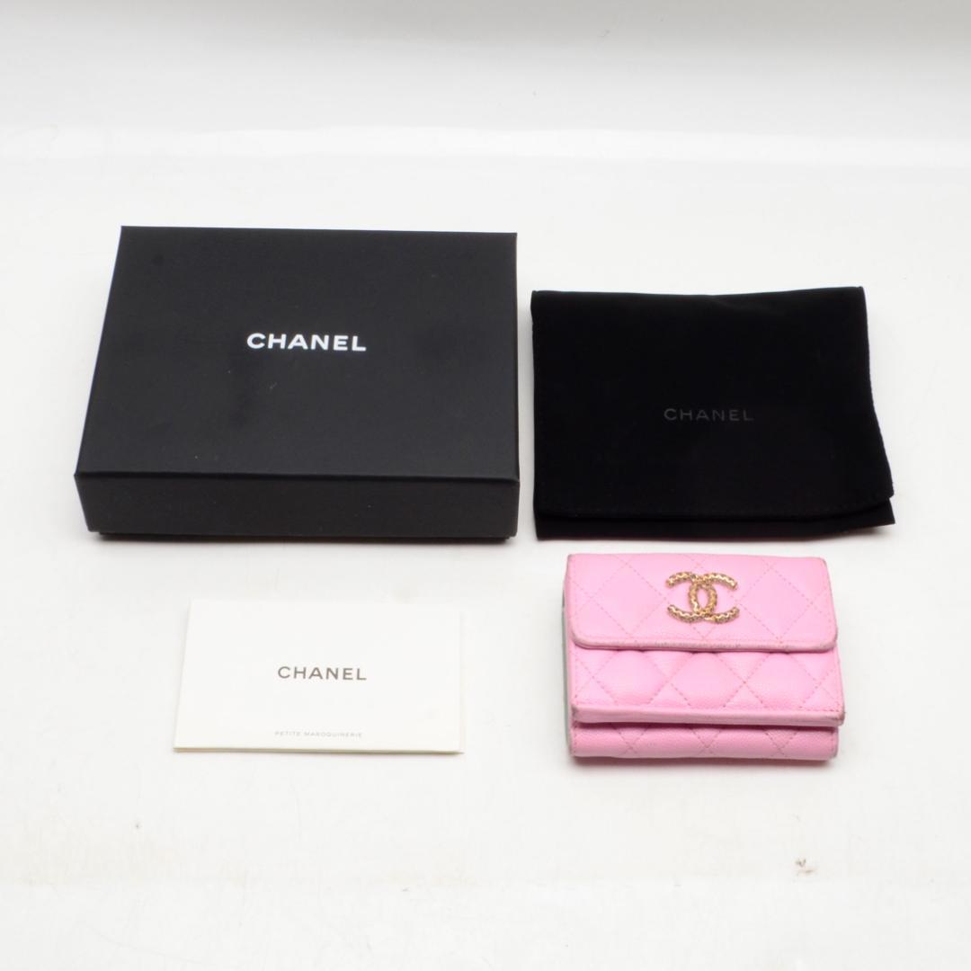 L*d様 CHANEL　スモールウォレット　ピンク　ミントグリーン　三つ折り財布