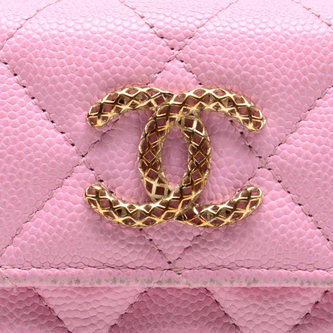 L*d様 CHANEL　スモールウォレット　ピンク　ミントグリーン　三つ折り財布