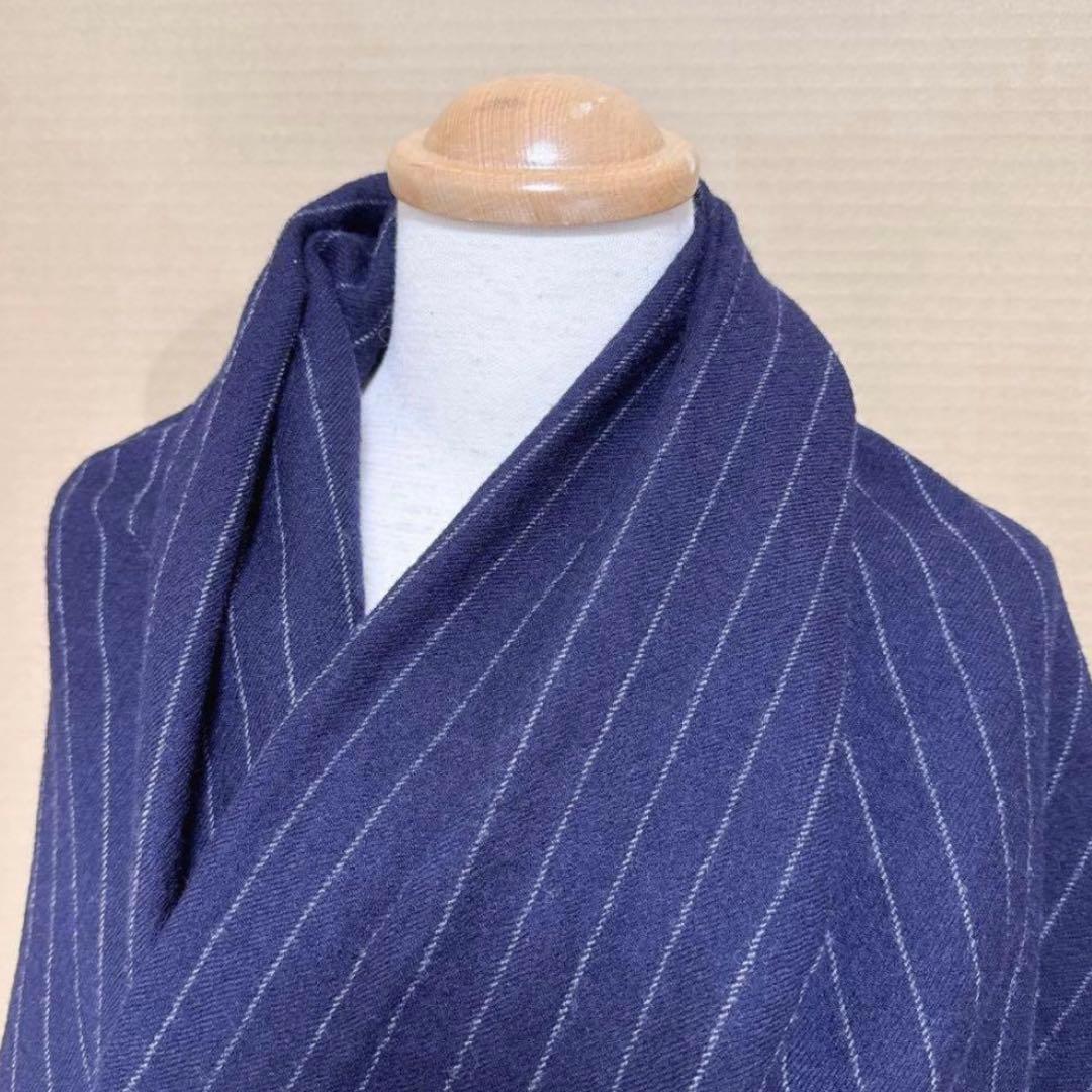 美品✨locally stole 縮絨ウール ネイビー ストール