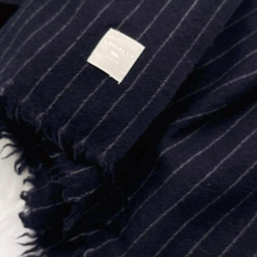 美品✨locally stole 縮絨ウール ネイビー ストール