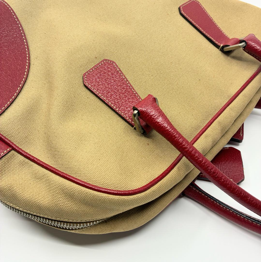 PRADA プラダ キャンバス×レザー ボストンバッグ A1356A5