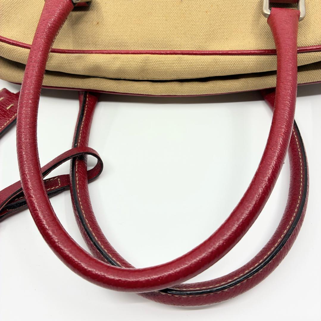 PRADA プラダ キャンバス×レザー ボストンバッグ A1356A5
