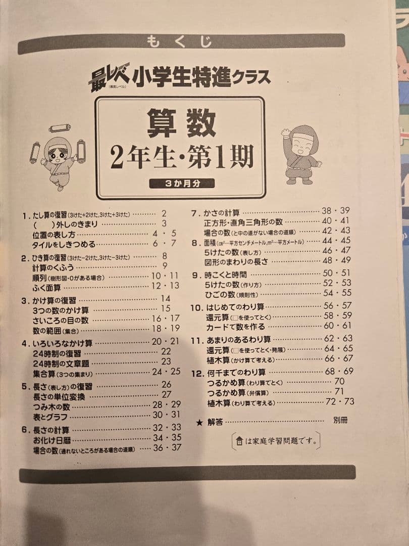 奨学社　2年生　小学特進クラス 算数国語 1年分
