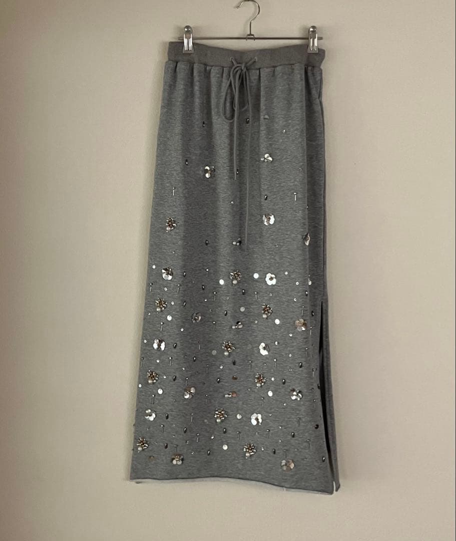 Ameri【未使用】BIJOU MOTIF SWEAT SKIRT 2025