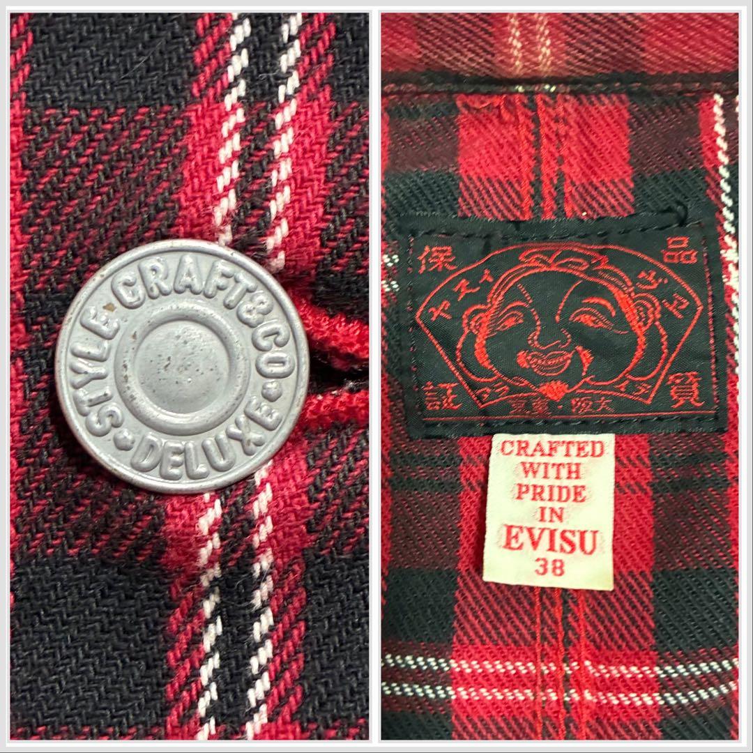 【EVISU】エヴィス カバーオール ジャケット チェック柄 38