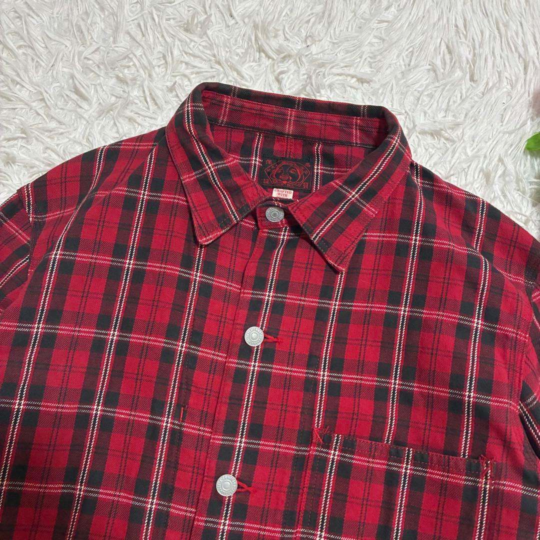 【EVISU】エヴィス カバーオール ジャケット チェック柄 38