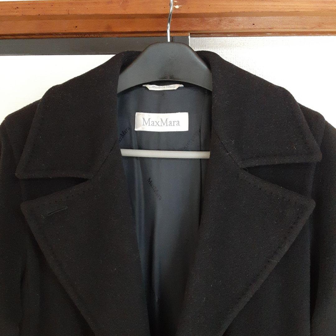MaxMara ブラック ロングコート38