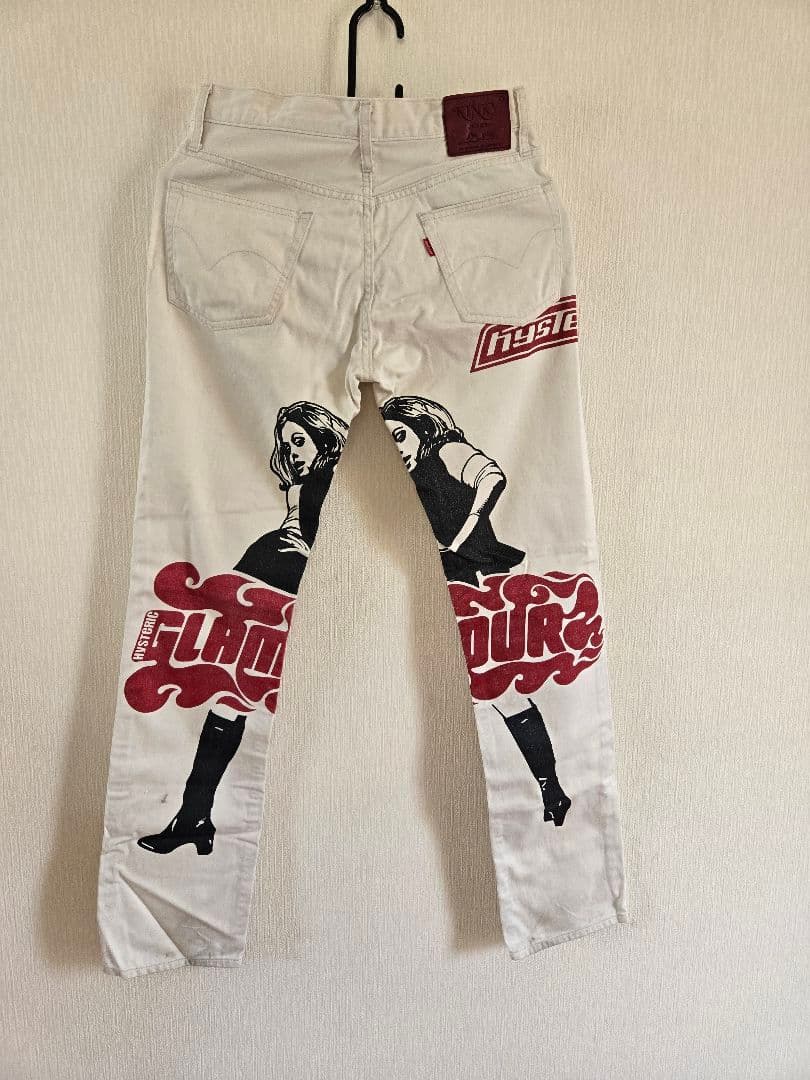 HYSTERIC GLAMOUR ホワイトデニムパンツ ヒスガールプリント　希少