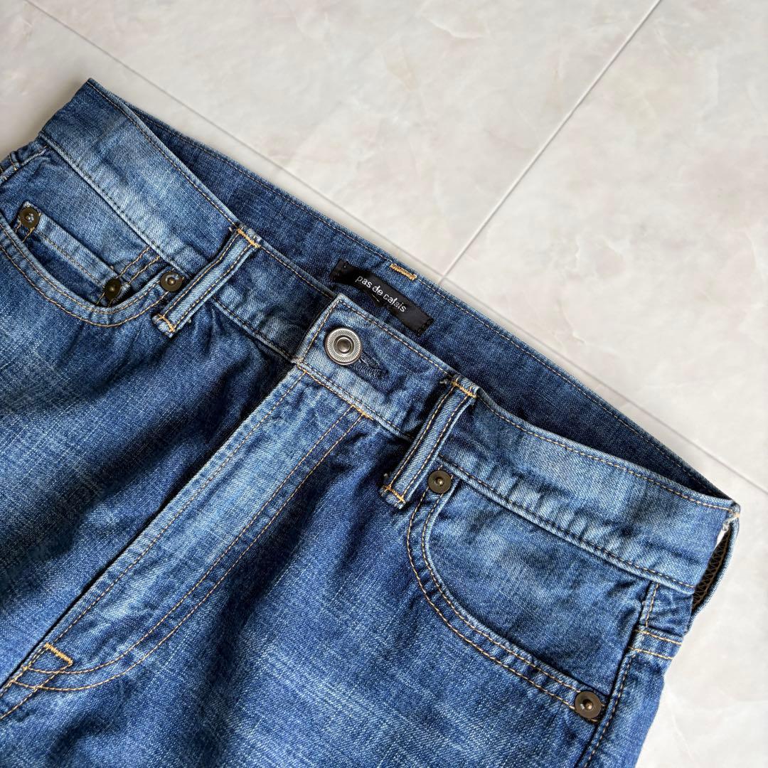 pas de calais デニムパンツ 34 日本製 綿100 テーパード