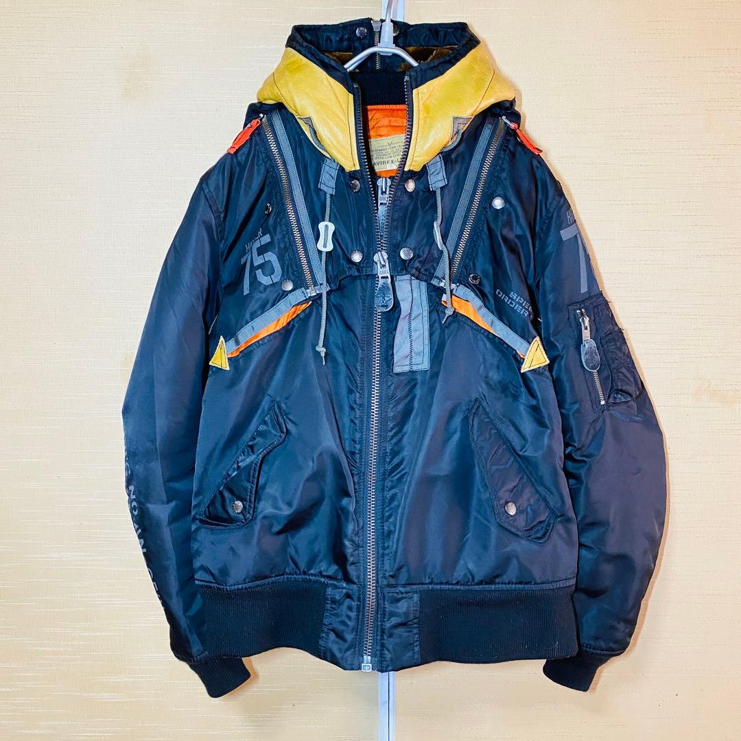 絶版カラー　アヴィレックス　カスタム　MA-1 リモデル　古着