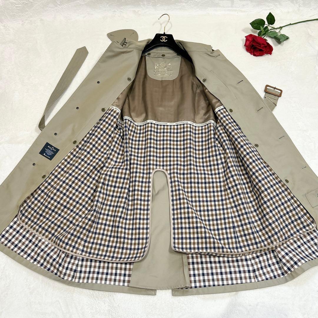 未使用✨　アクアスキュータム　トレンチコート　玉虫色　ライナー　カシミヤ 40