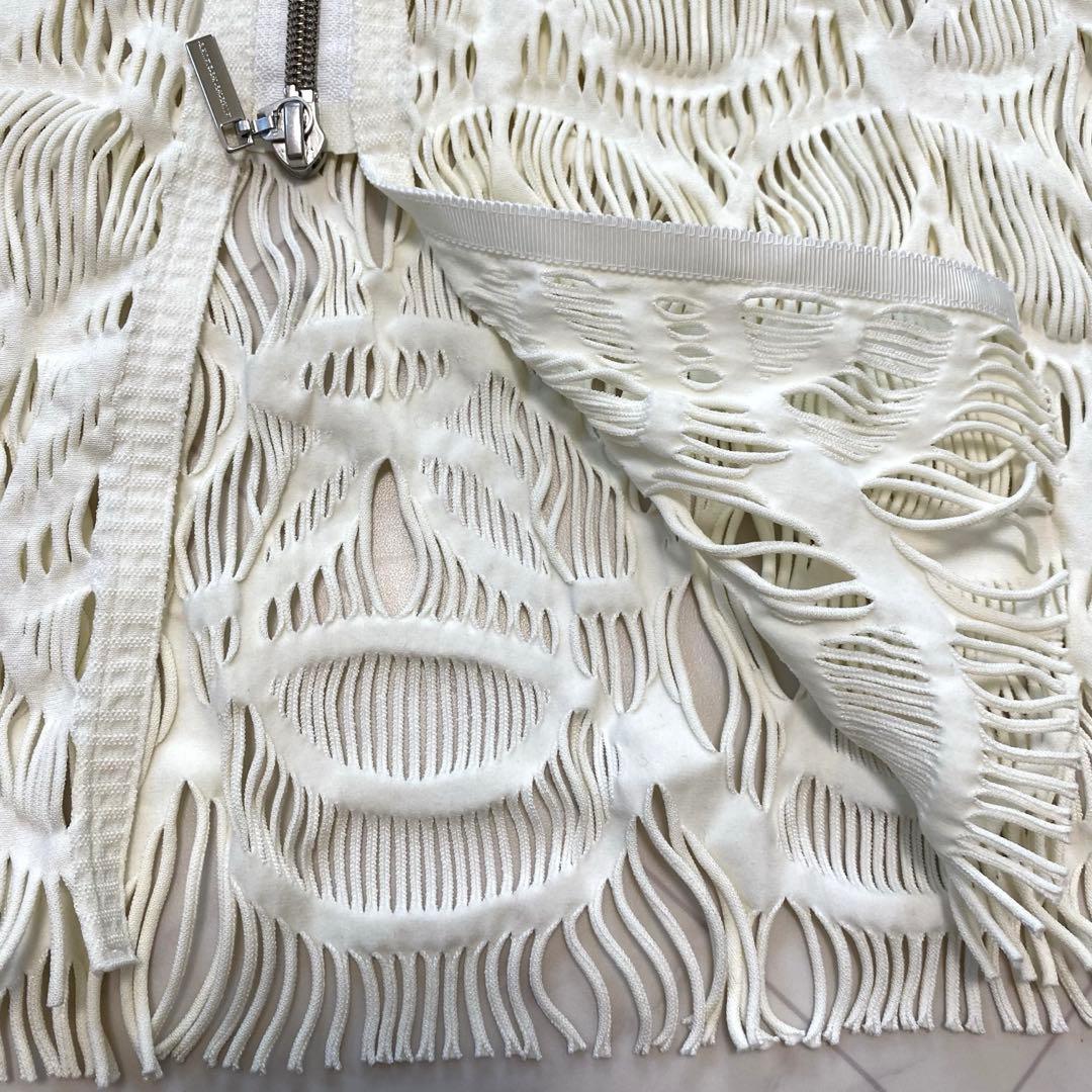 美品✨コシノヒロコ　白　ロングカーディガン　ワンピース　レース透かし編み　L