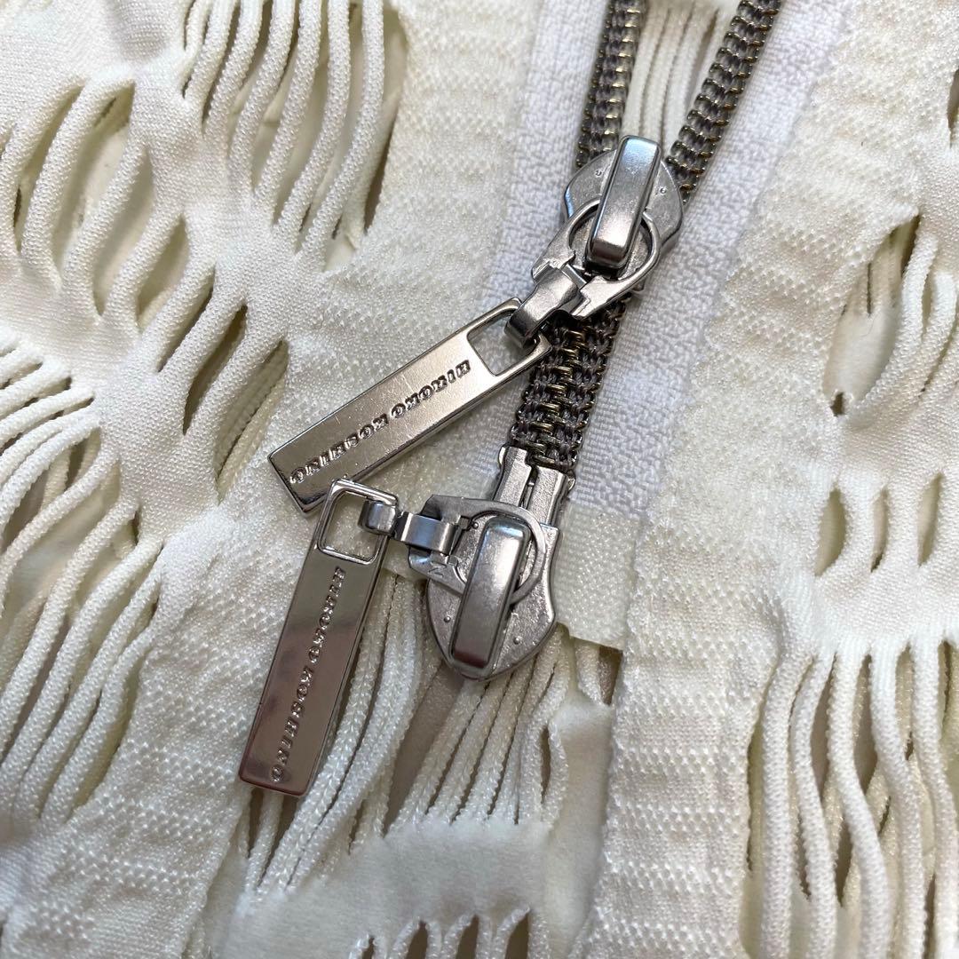 美品✨コシノヒロコ　白　ロングカーディガン　ワンピース　レース透かし編み　L