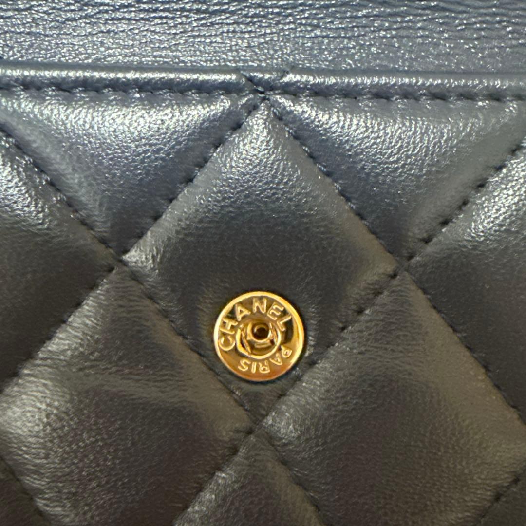 CHANEL ネイビー 三つ折り財布