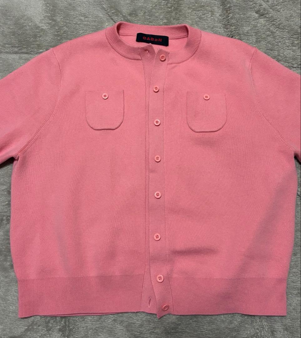 【着用1回のみ】CABaN キャバン コットンカシミヤ クルーネックカーディガン