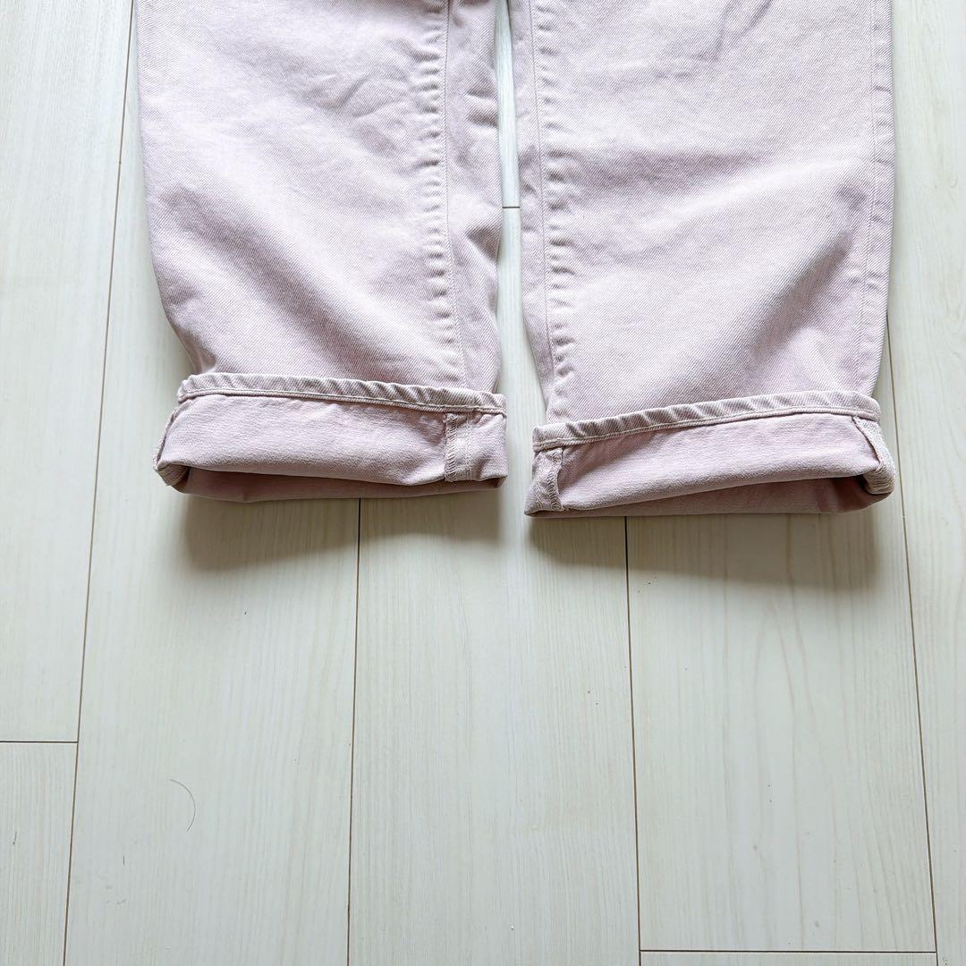 美品✨45R ライ麦デニムのクロスビー5 R刺繍　ライトピンク　大きいサイズ