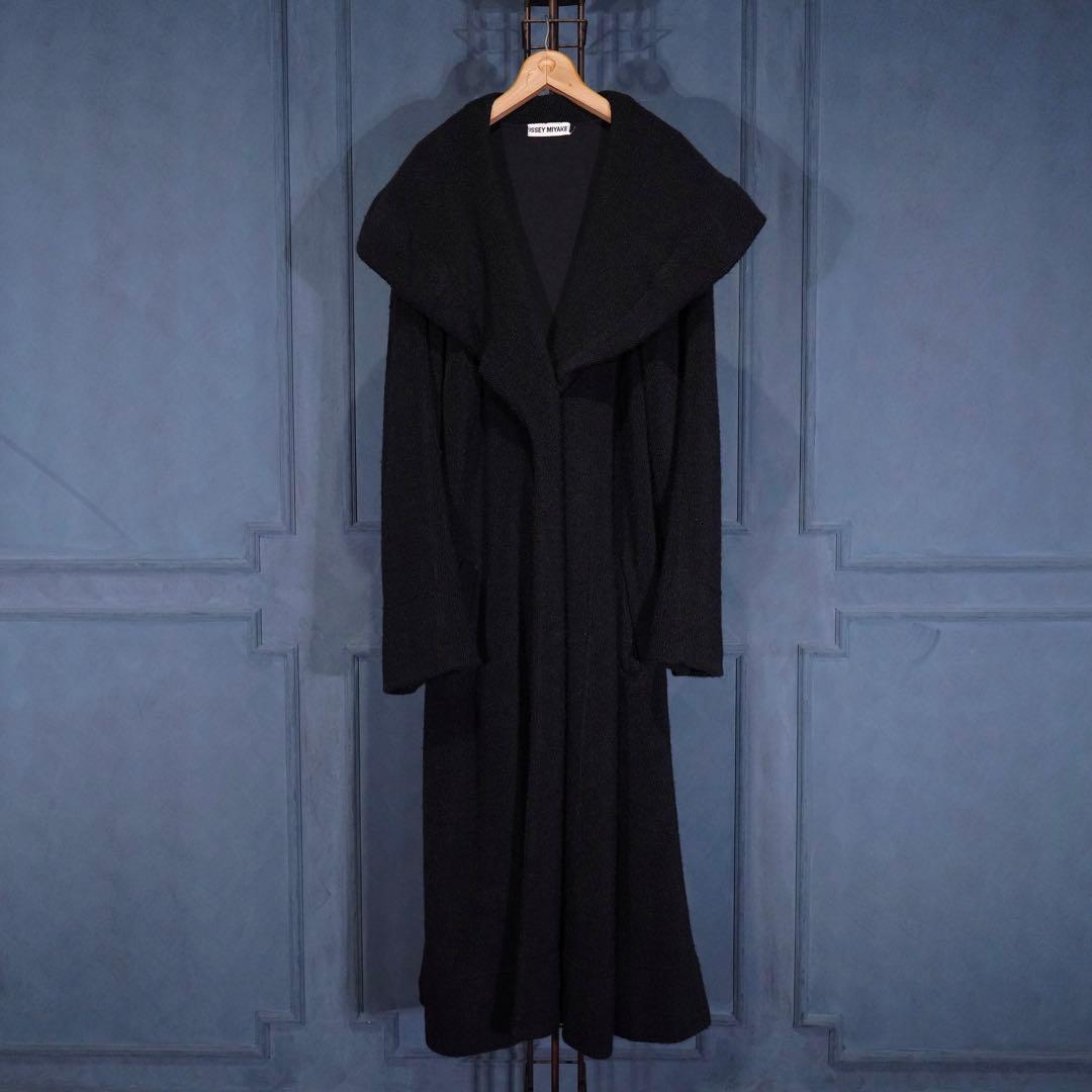 ISSEY MIYAKEイッセイミヤケビッグカラーシルクウールオーバーコート