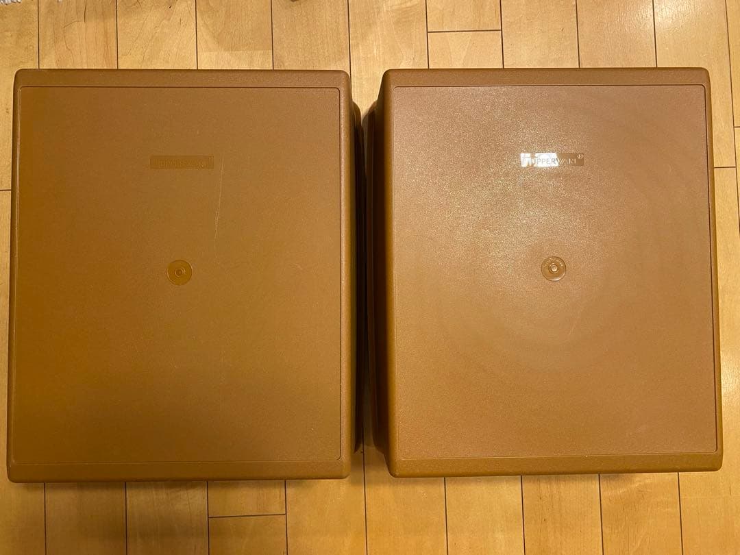 タッパーウェア 収納 スーパーケース 4個セット ブラウン　ピンク