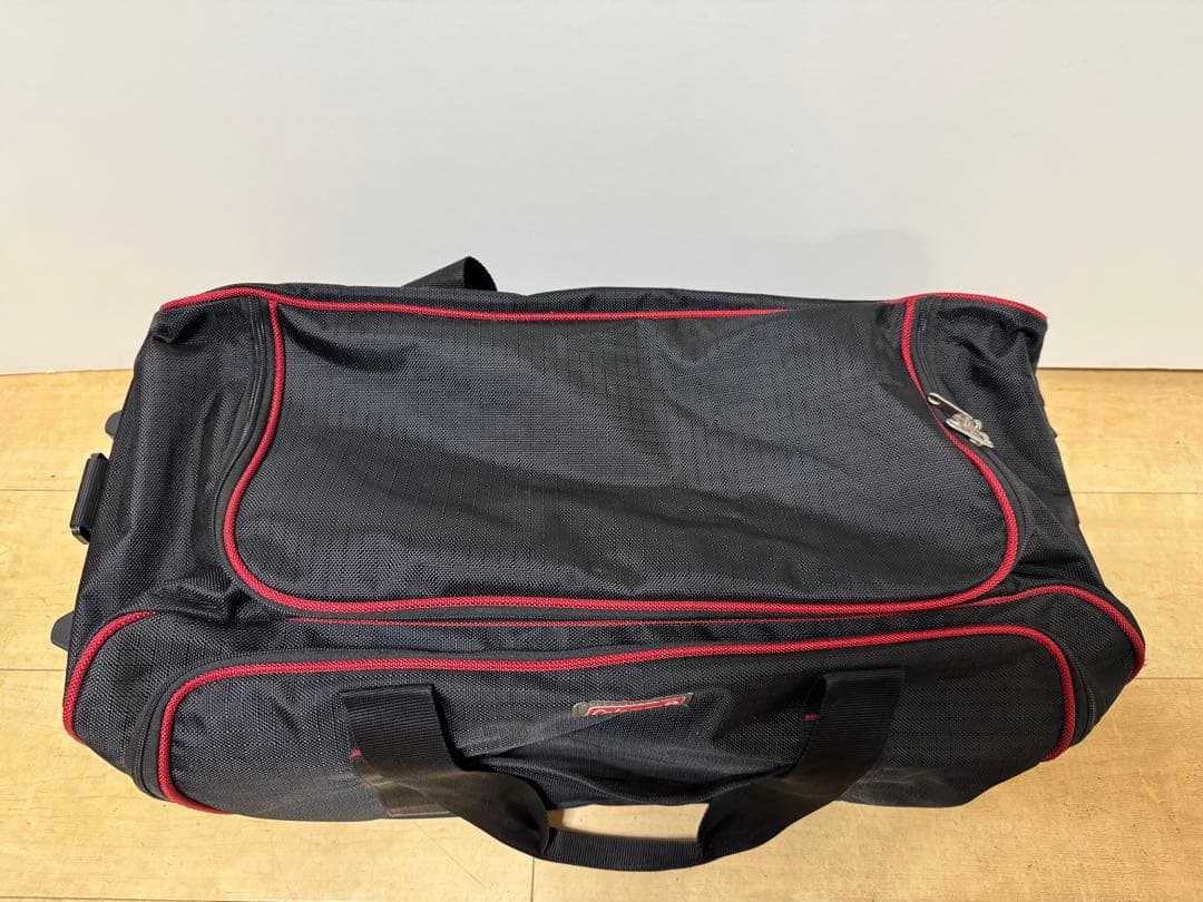 Coleman コールマンキャリー付き　ボストンバッグ　黒/赤　大容量　美品