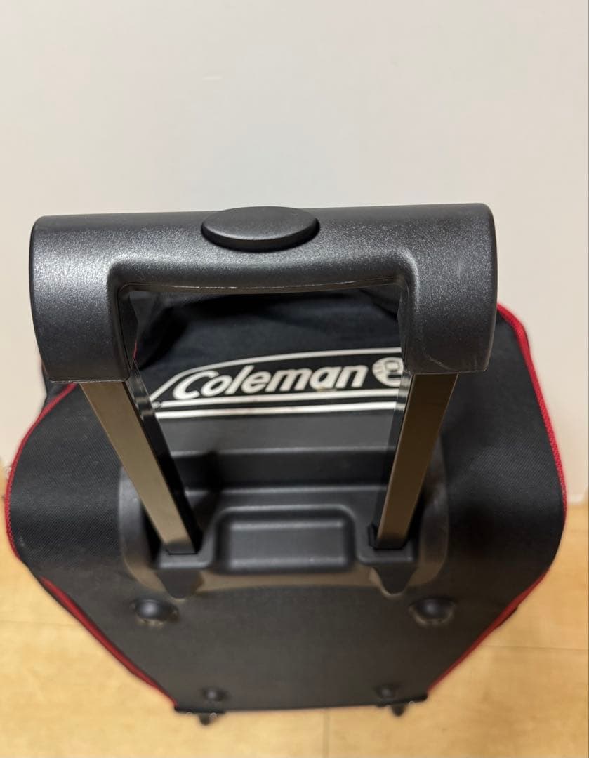 Coleman コールマンキャリー付き　ボストンバッグ　黒/赤　大容量　美品
