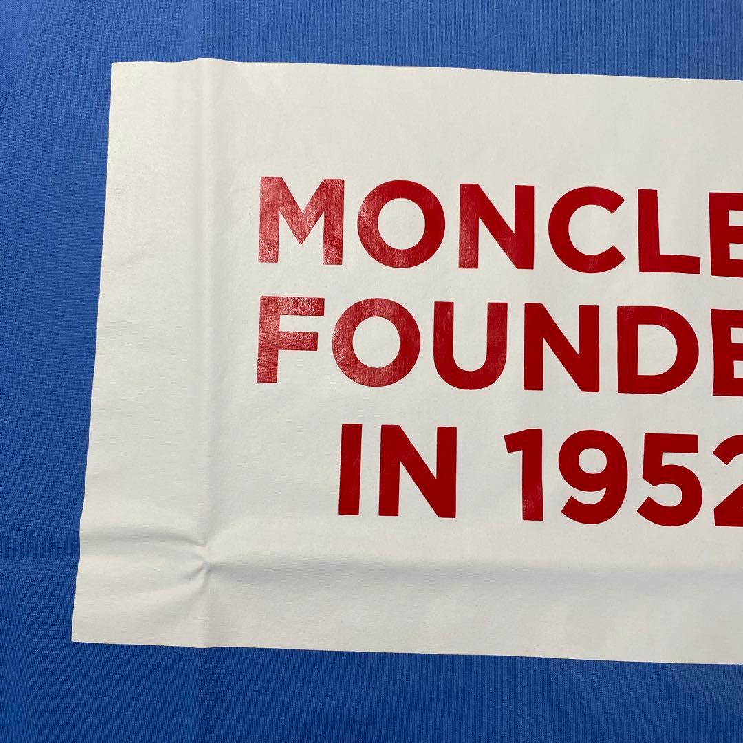 モンクレール Tシャツ 青色 1952 ロゴ　メンズ　大きいサイズ