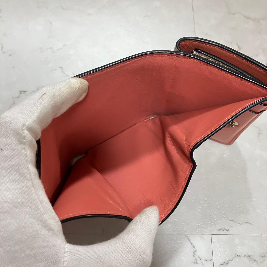 ✨極美品✨ ロエベ バーティカルウォレット 3つ折り財布 バイカラー レザー