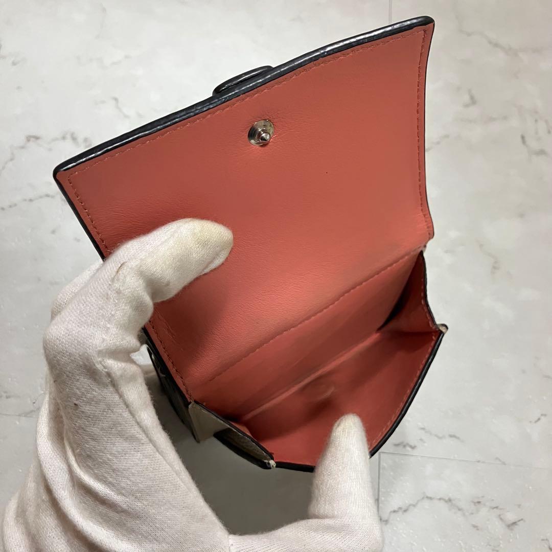 ✨極美品✨ ロエベ バーティカルウォレット 3つ折り財布 バイカラー レザー