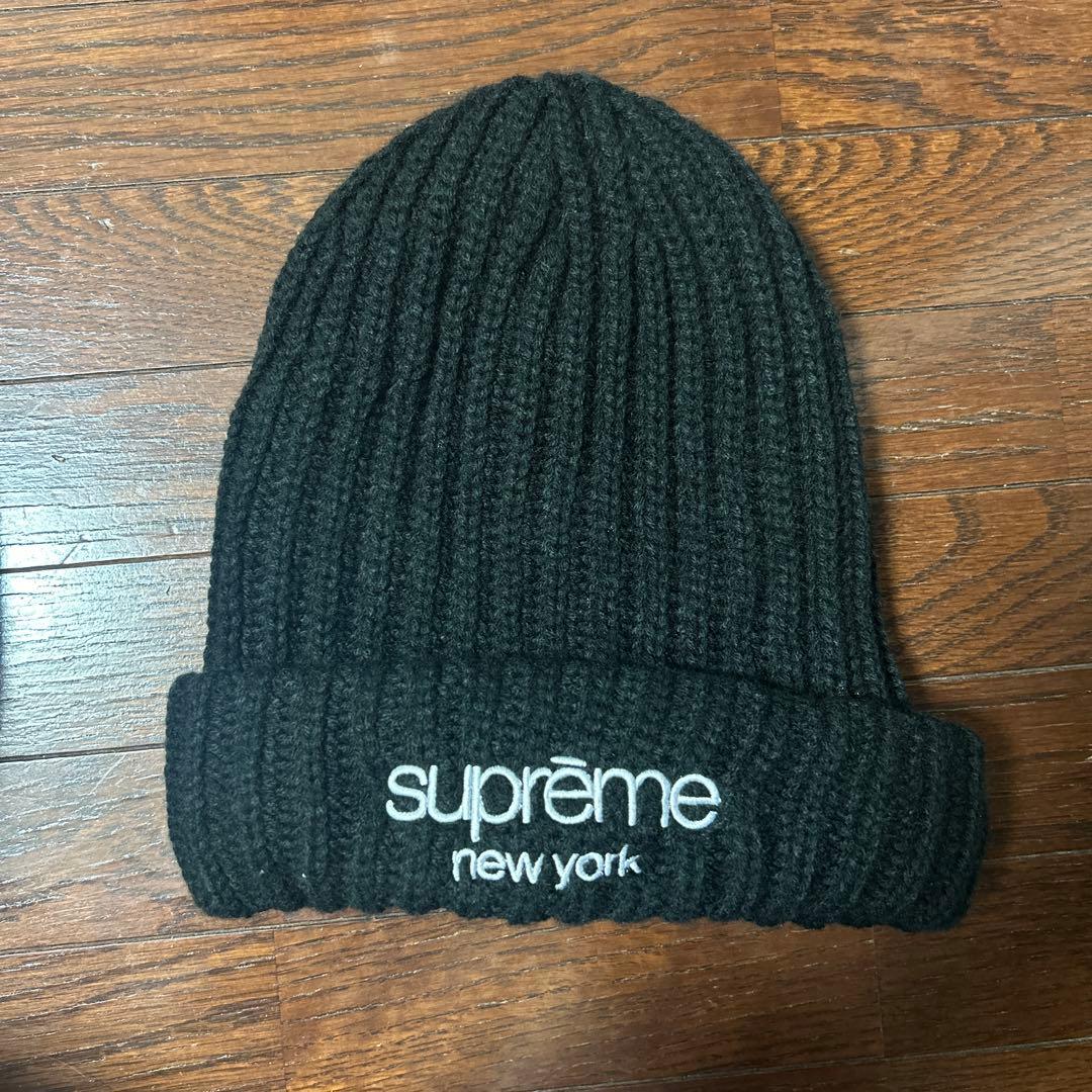 帽子 Classic Logo Chunky Ribbed Beanie black