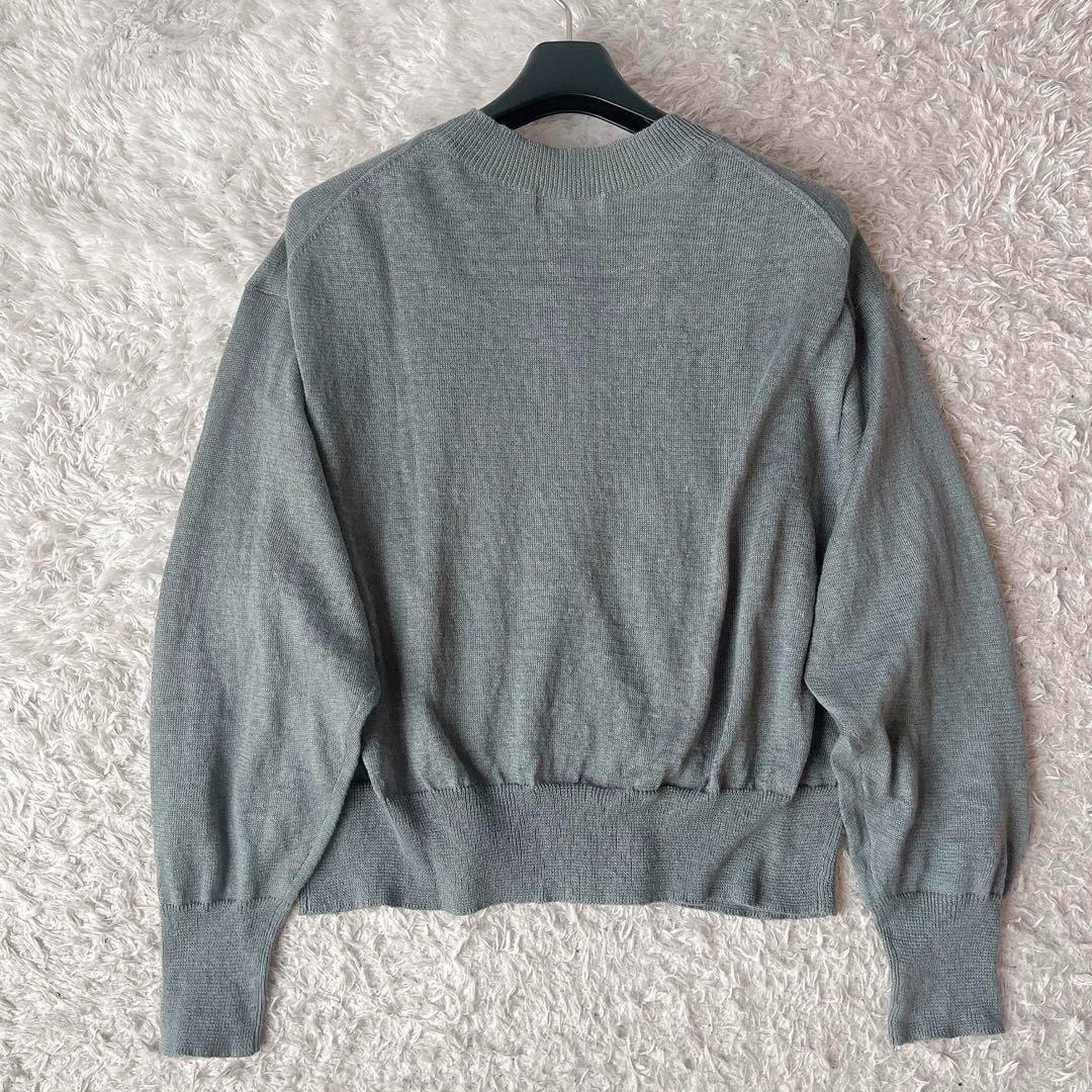 【美品】マーガレットハウエル カーディガン 薄手リネン100％ニット グレー