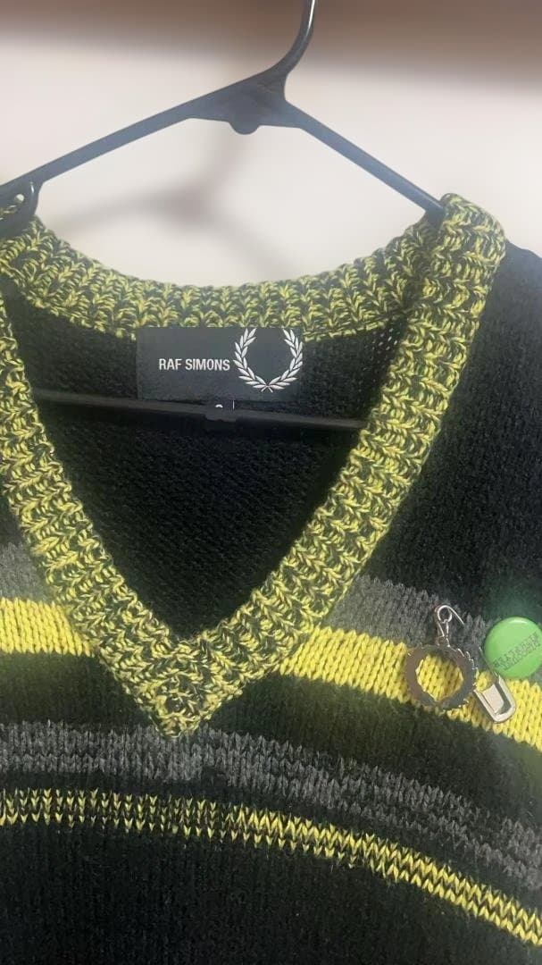 RAF SIMONS ストライプニットベスト S