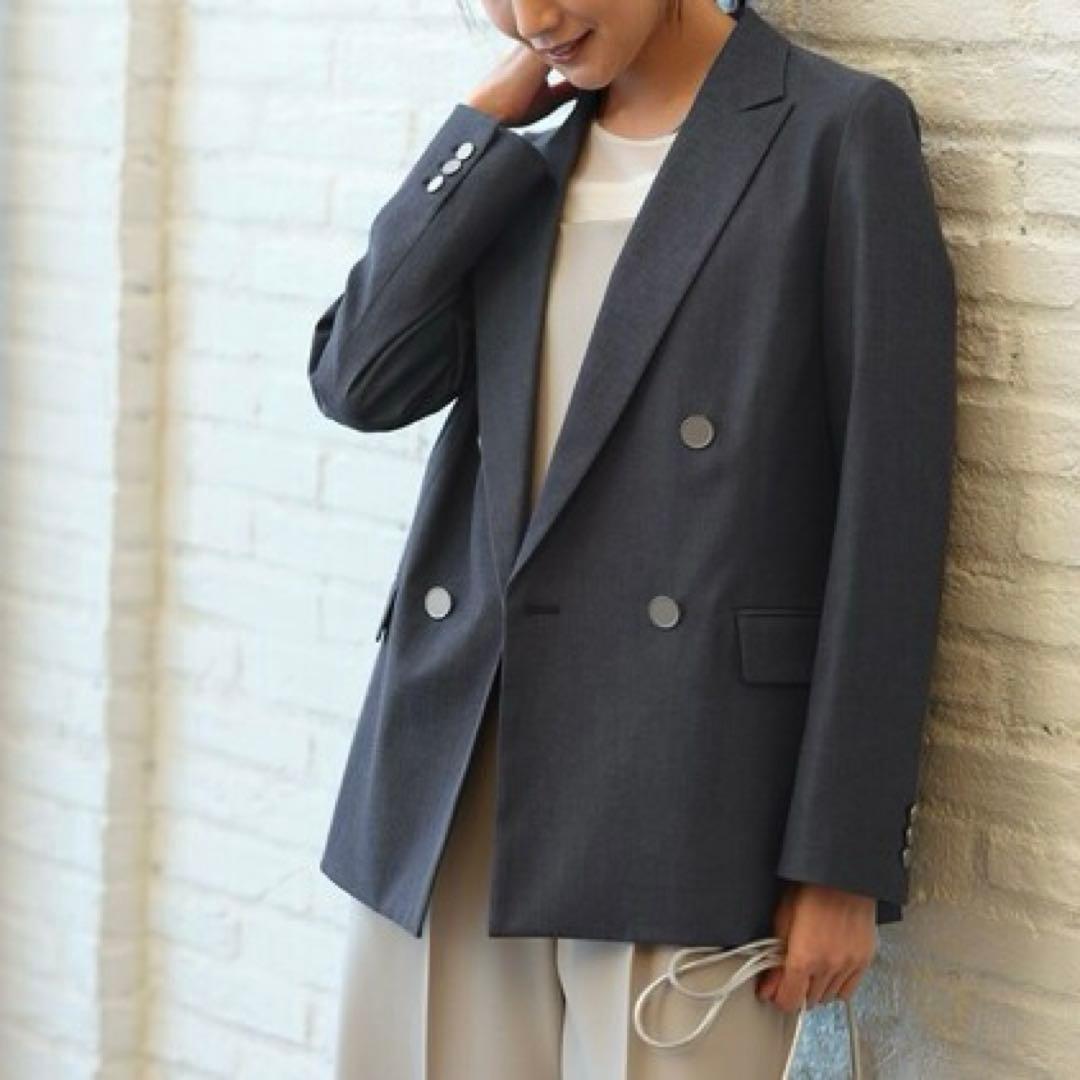 極美品 green label グリード シャンブレー ダブル ジャケット