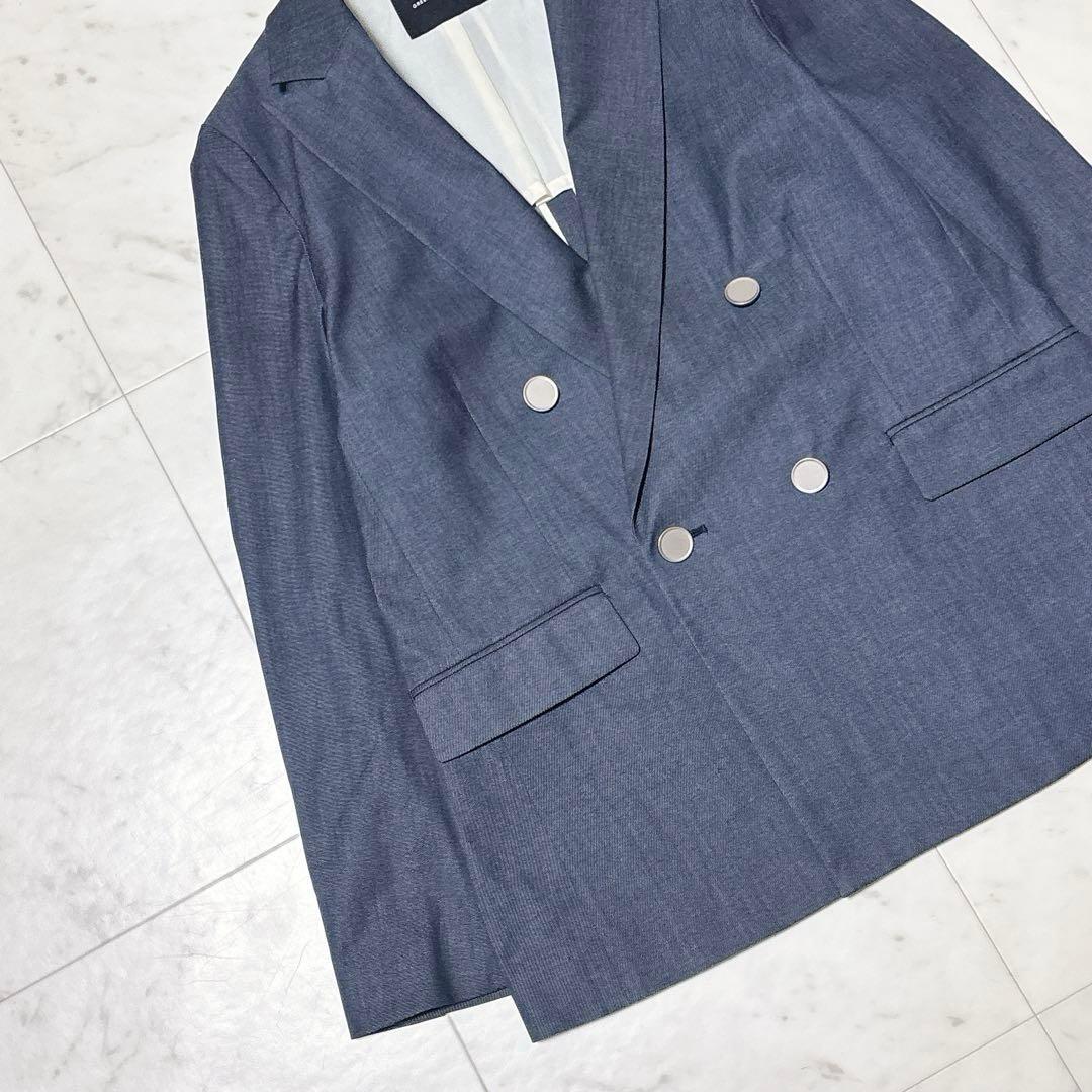 極美品 green label グリード シャンブレー ダブル ジャケット