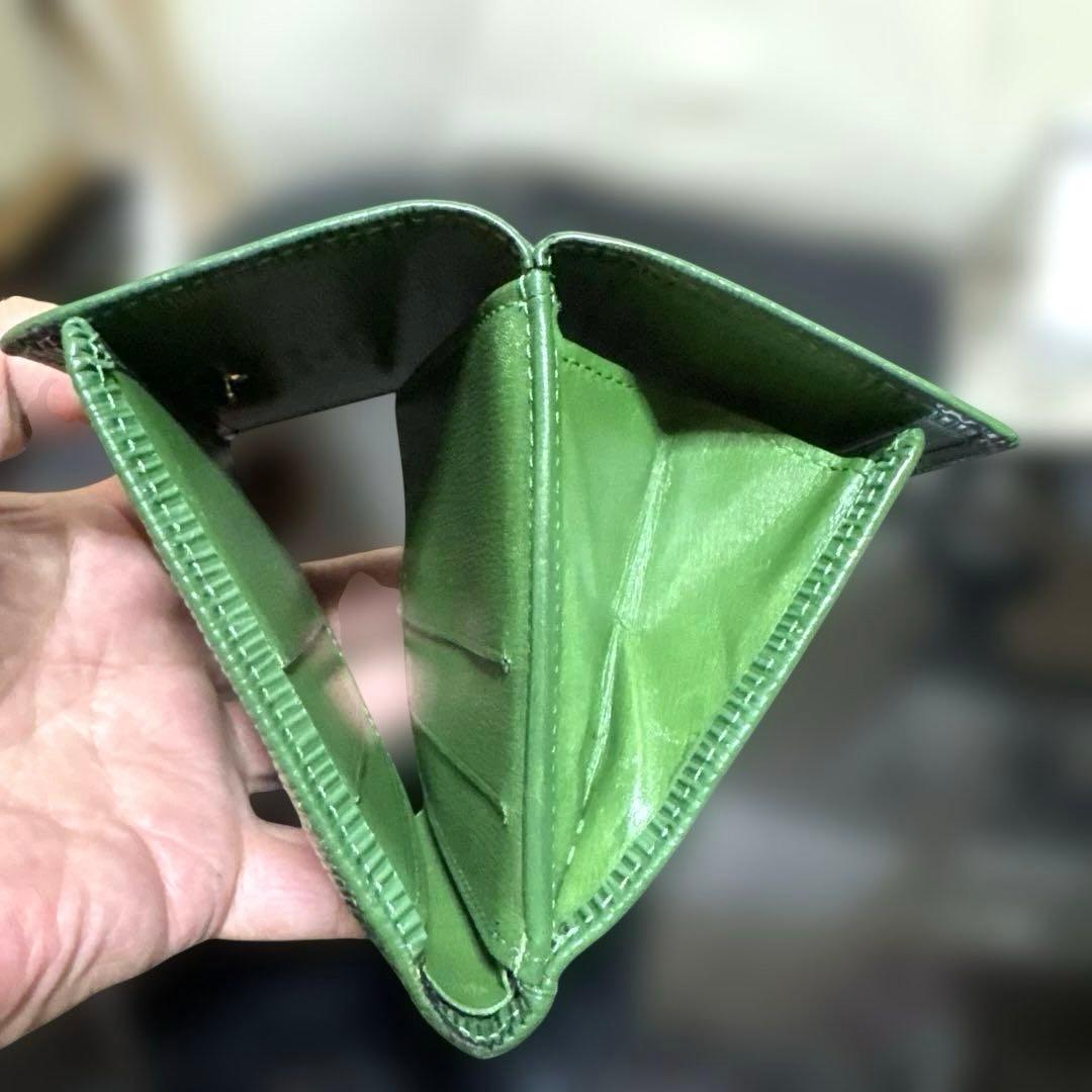 ③☆優良品♪エピＷホック 折り財布 グリーンカラー