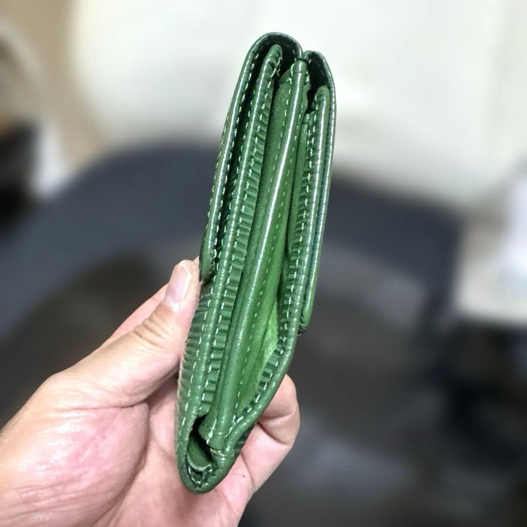 ③☆優良品♪エピＷホック 折り財布 グリーンカラー