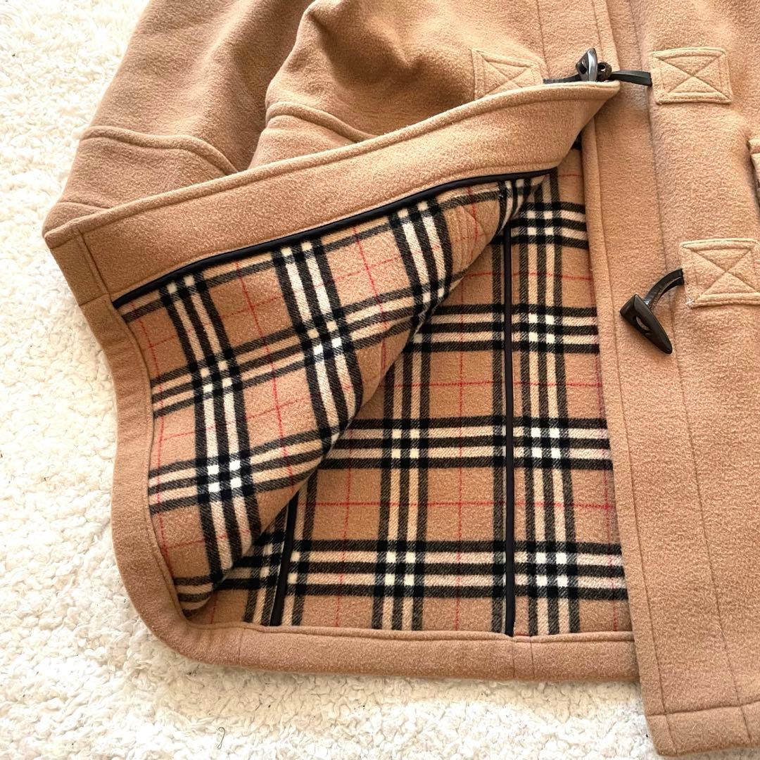 BURBERRY BLUE LABEL チェック ロングダッフルコート キャメル