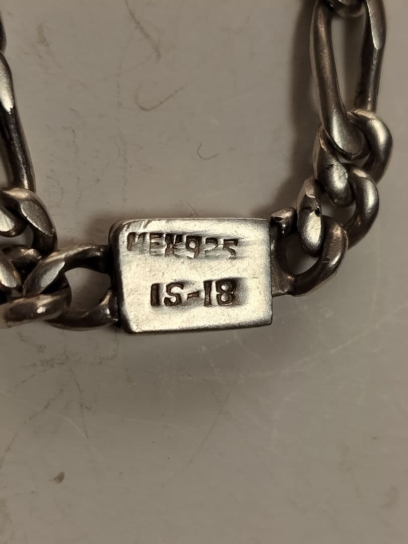 ビンテージ925シルバー リンクロングチェーンネックレス