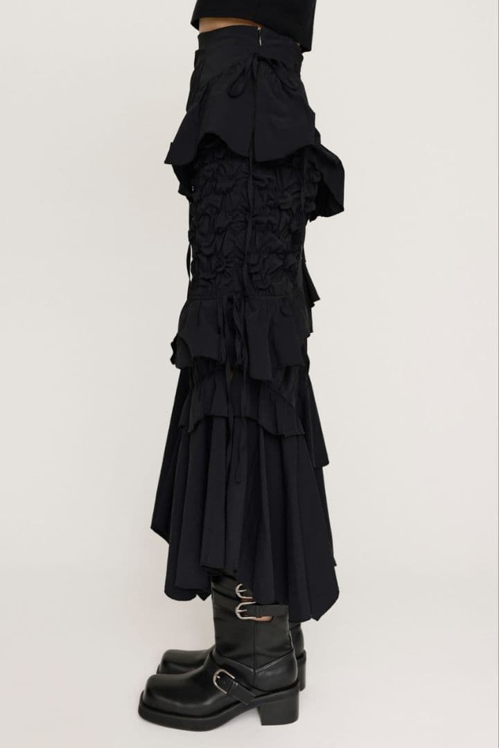 SLY SMOCKING RIBBON DESIGN スカート 1 ブラック