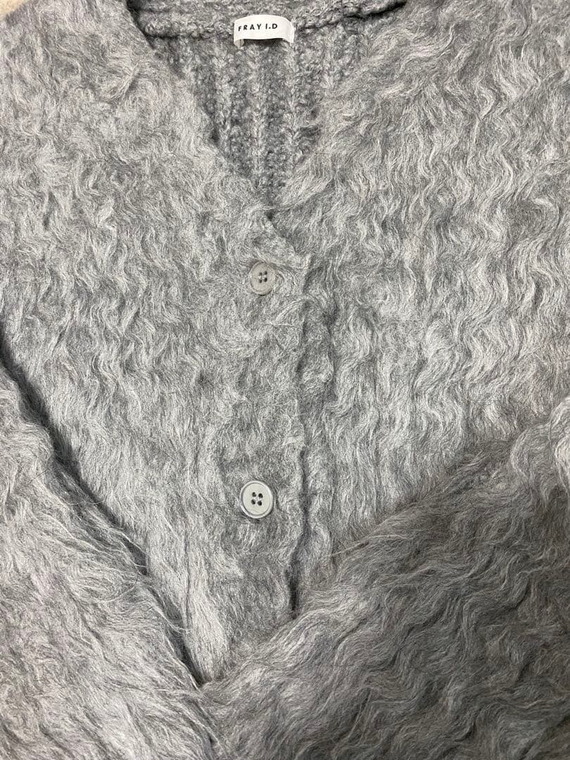 【美品】 FRAY I.D モヘアMIXシャギーカーディガン グレー