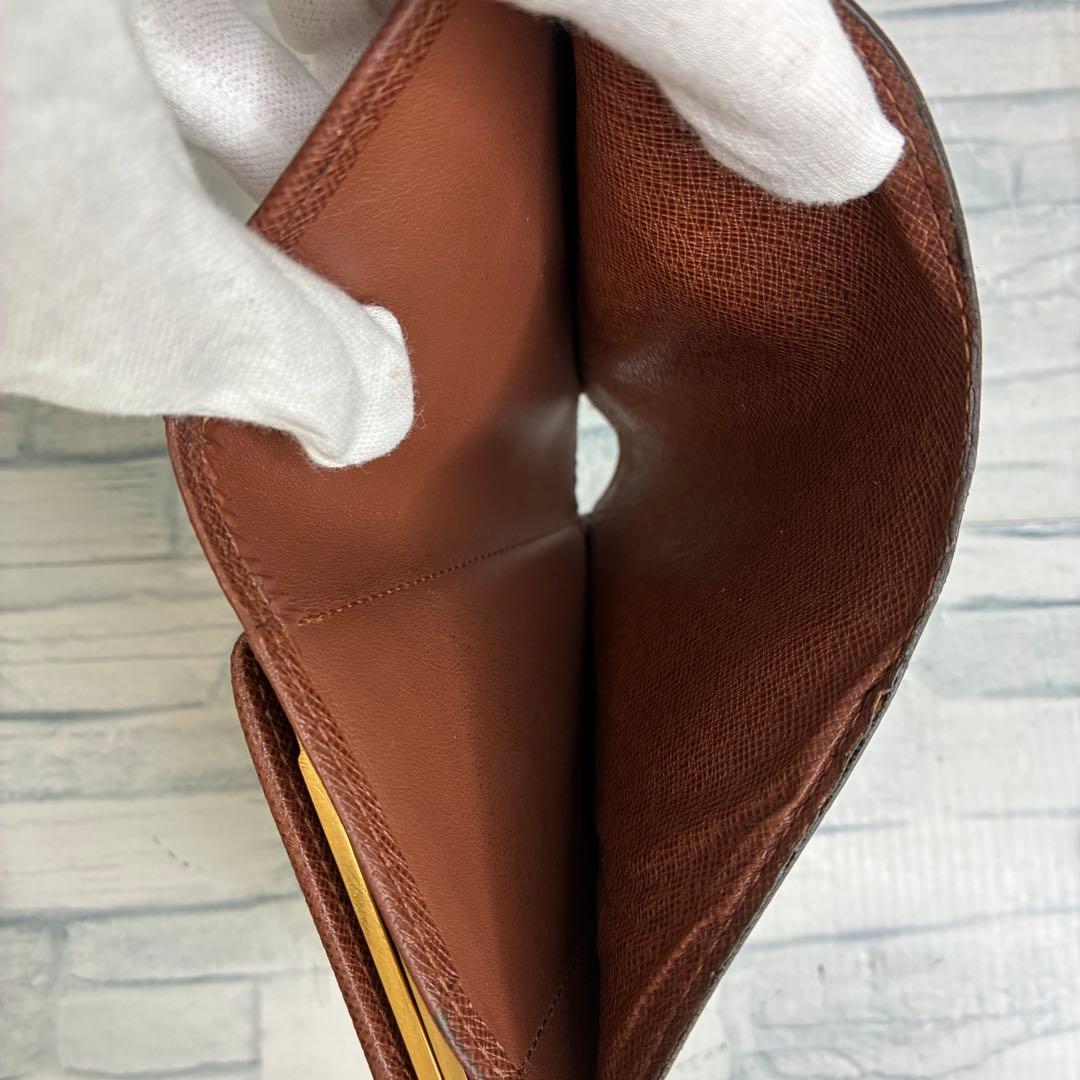極美品　60 ルイヴィトン モノグラム 二つ折り財布　がま口　uo7