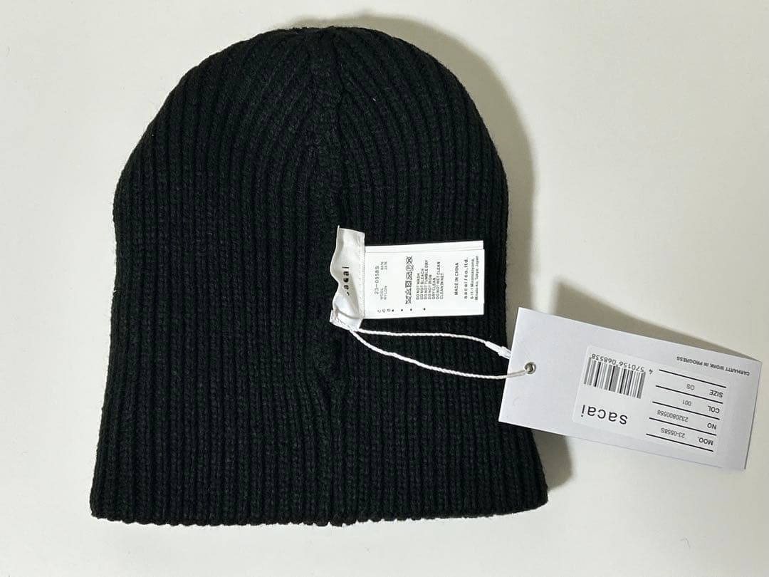 sacai Carhartt ニット帽 ビーニー ブラック