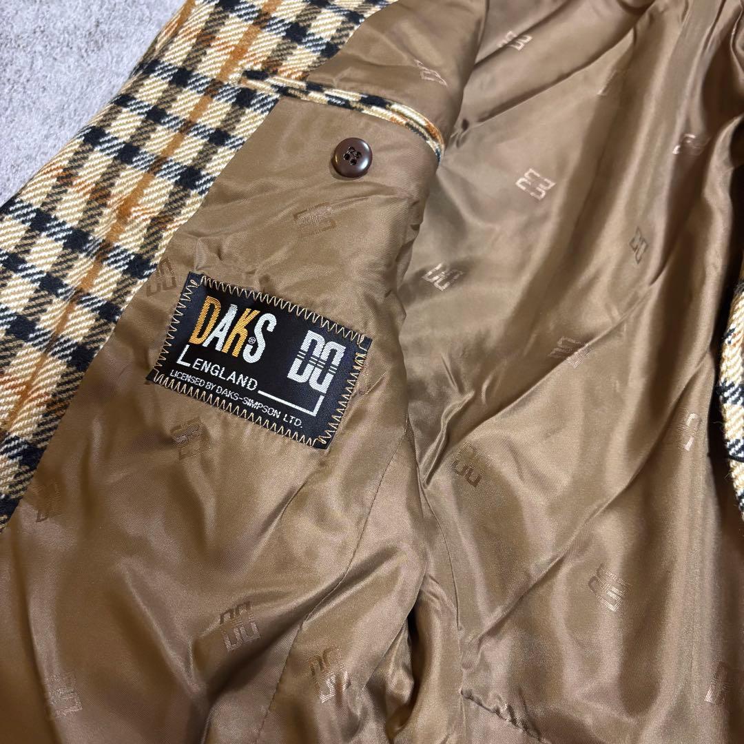 DAKS カシミヤ100% チェックテーラードジャケット 日本製 デッドストック