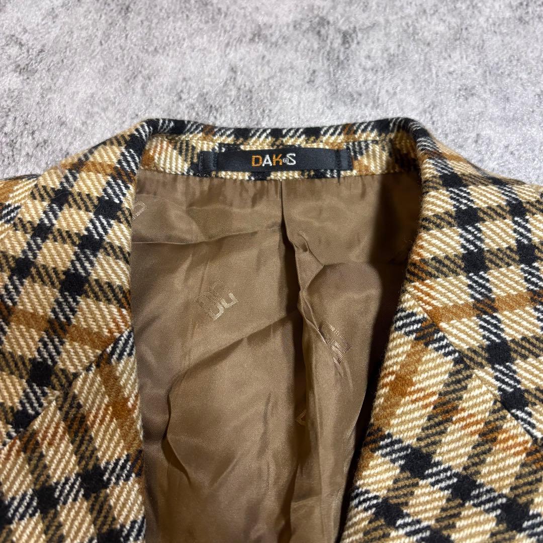 DAKS カシミヤ100% チェックテーラードジャケット 日本製 デッドストック
