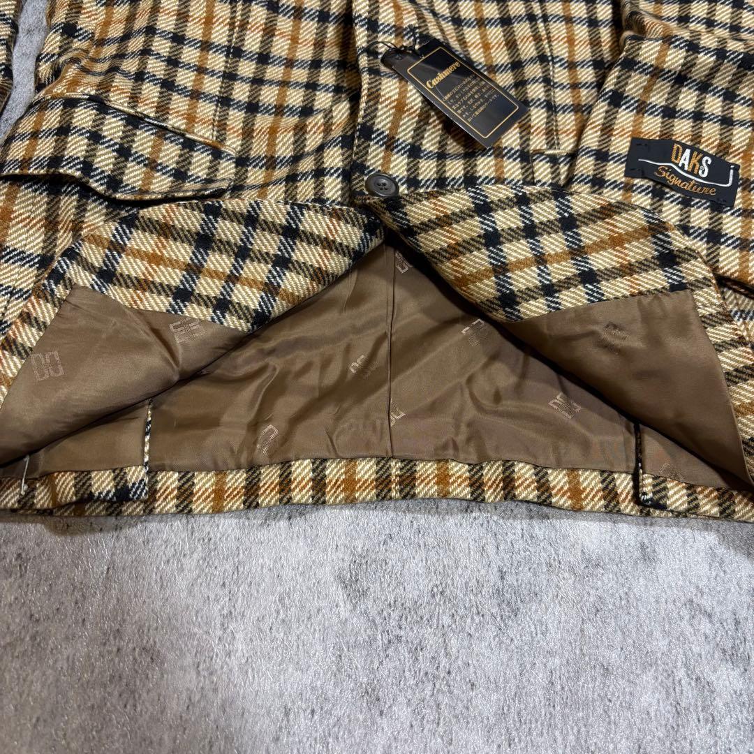 DAKS カシミヤ100% チェックテーラードジャケット 日本製 デッドストック