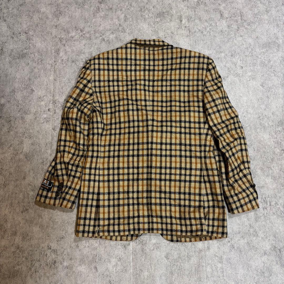 DAKS カシミヤ100% チェックテーラードジャケット 日本製 デッドストック