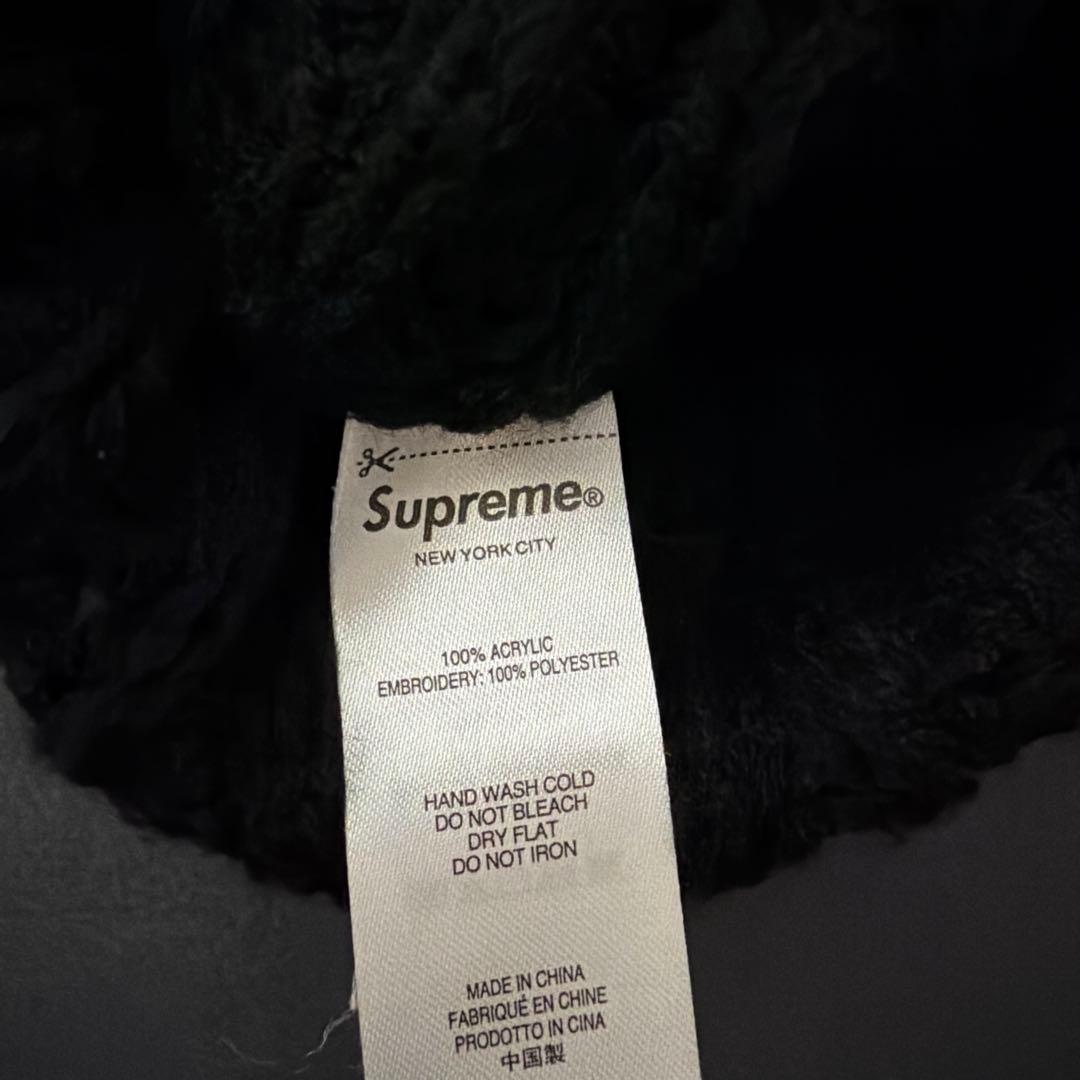 supreme ブラックニットキャップ　ビーニー