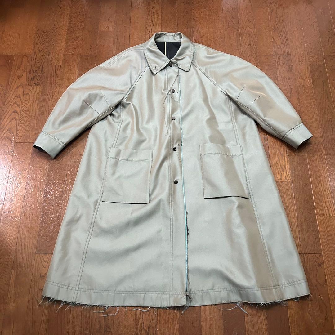 美品 メゾンスペシャル シャンブレーコクーンスリーブカラーコート フリーサイズ