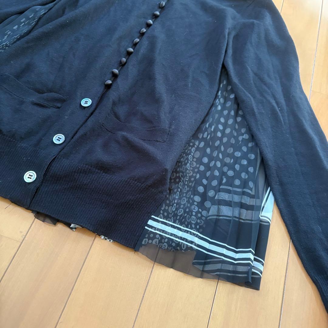 未使用 sacai サカイ カーディガン プリーツ 変形 ドット